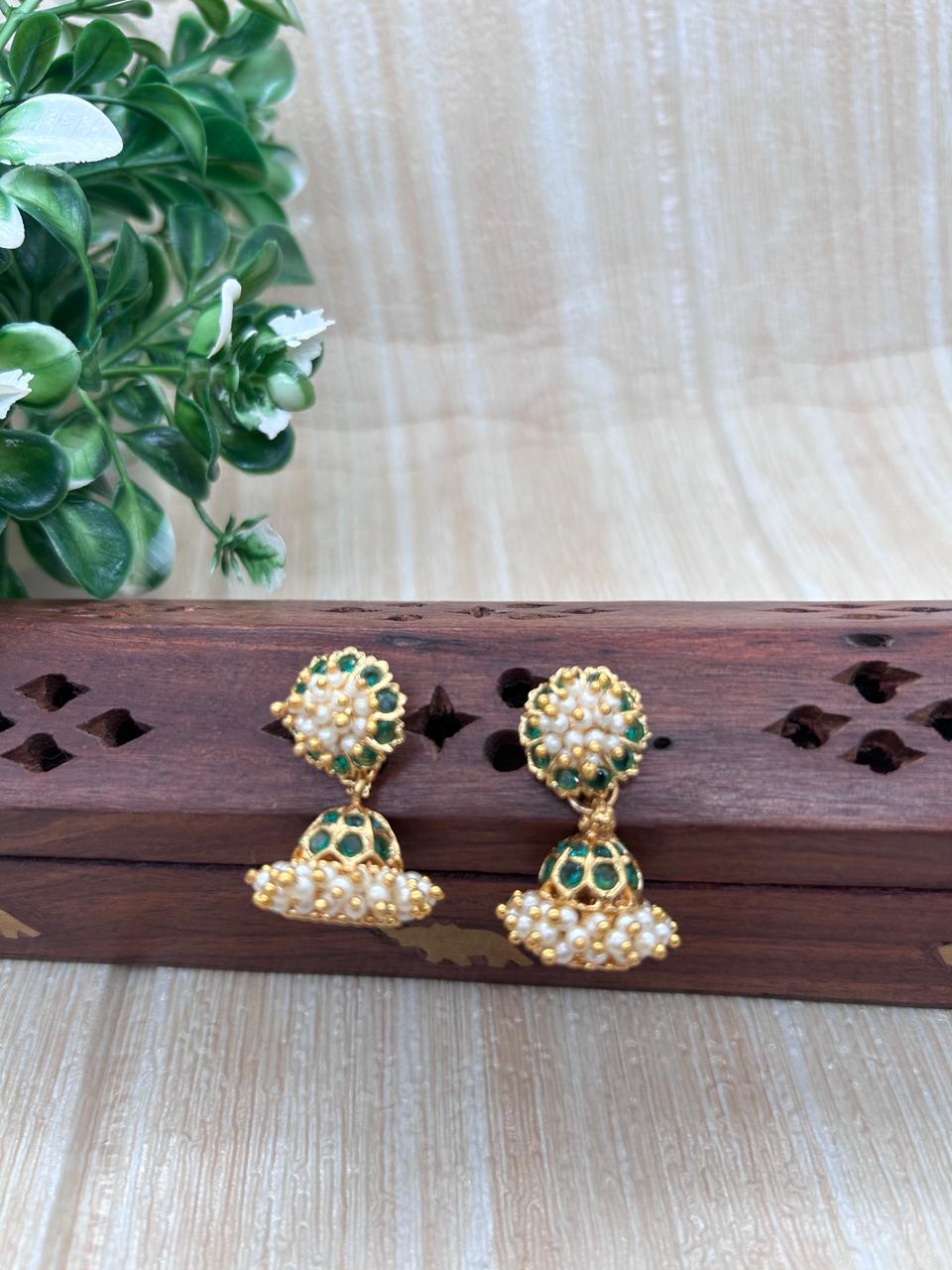 Belli Moda Impon Jhumka — Green